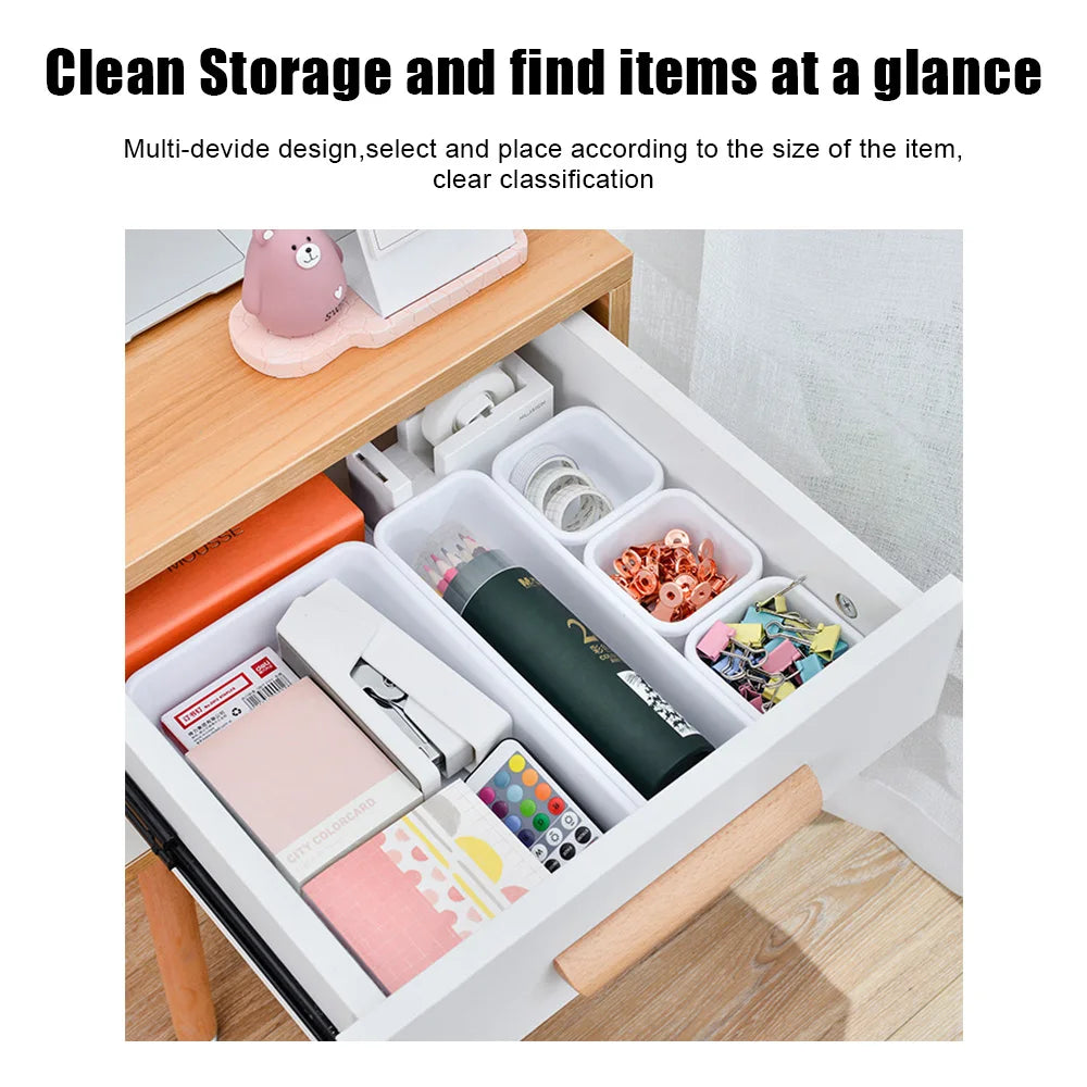 8pc/set Storage Drawer Storage Box Sundries Jewellery Holder Make Up Organizer Box Kitchen Bathroom Storage Trays Closet  Cover