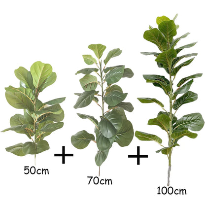 150cm Tropical Tree Large Fake Ficus Lyrata Plant Artificial Ficus Plants Branches Plastic Fake Leafs For Home Office Shop Decor