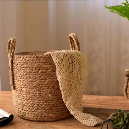 1 piece of straw flower basket, home decoration flower pot