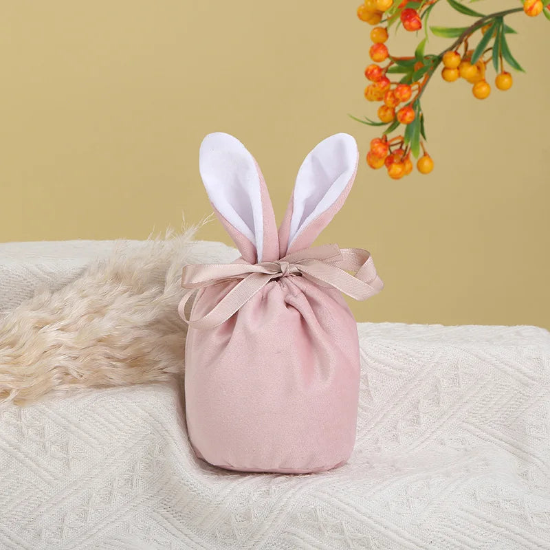 Easter Candy Bag Chocolate Bags Cloth Pouch Cute Bunny Gift Packing Bags Ears Design Birthday Wedding Party Jewelry Organizer