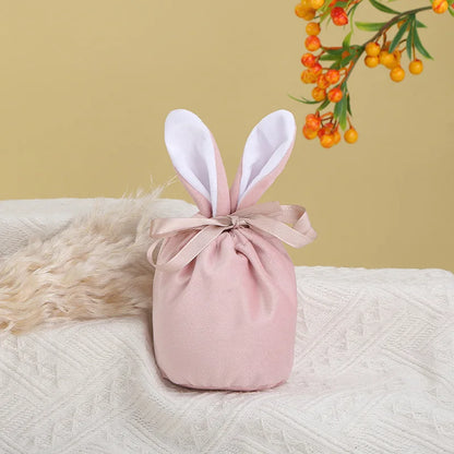 Easter Candy Bag Chocolate Bags Cloth Pouch Cute Bunny Gift Packing Bags Ears Design Birthday Wedding Party Jewelry Organizer