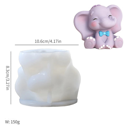 Cartoon Elephant Shape Silicone Mold 3D Snack Scented Candle Mold Home Decor Craft DIY mochi squishy toy moulds