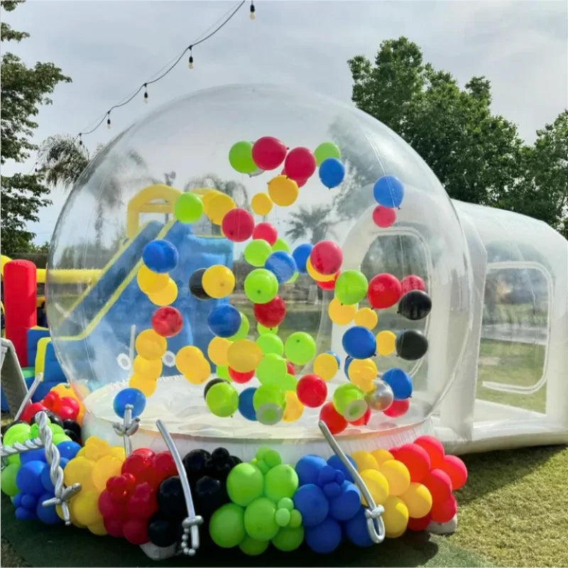 10FT Inflatable Air Soft Bubble Bounce House. Kids Balloon House Jumping Castle with Blower for  Outdoor Camping