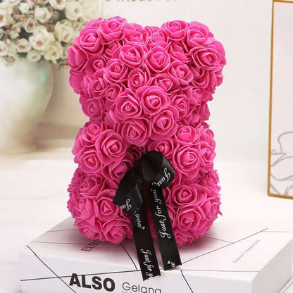 Teddy Bear Valentine's Day Gift Creative Rose Bear Gift PE Flower Romantic foam Bear Christmas Decorative Gift Mother's Day