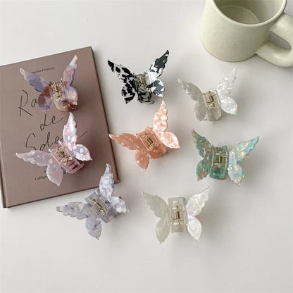 Acetate Material Butterfly Clip Pink Butterfly Clip Retro Back Of The Head Hair Accessories For Women