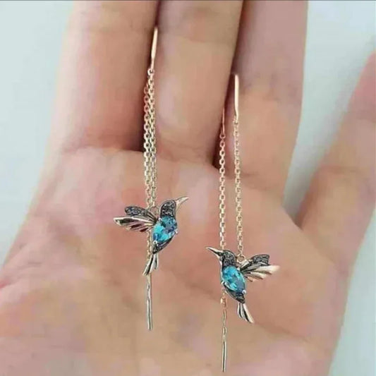 1 Pair New Fashion Little Bird Drop Long Hanging Earrings for Women Elegant Girl Tassel Earring Stylish Jewelry Personality Gift