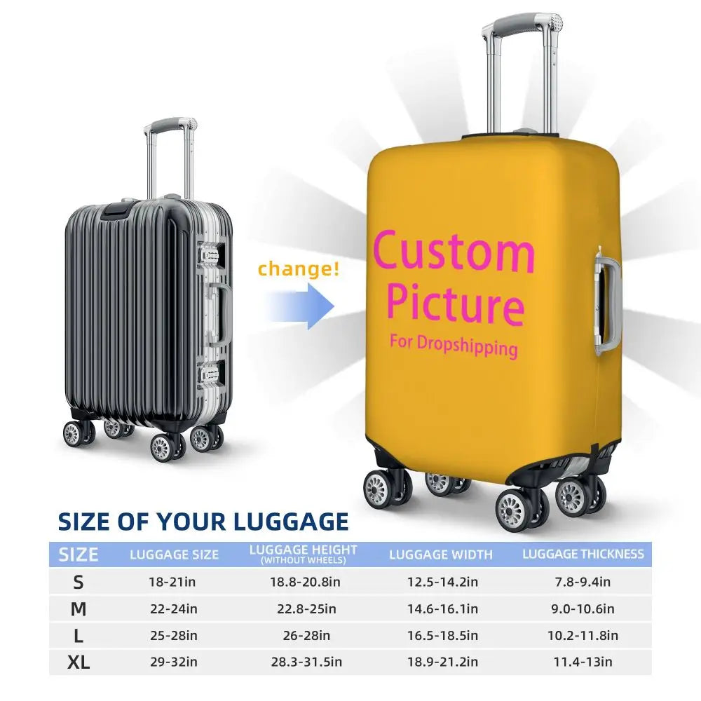 Custom Personalized Custom Photo Logo Luggage Cover Cute Customized DIY Print Suitcase Protector Covers Suit For 18-32 inch