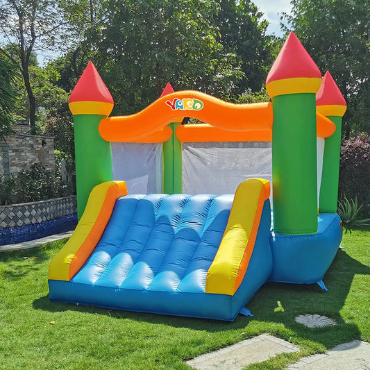 Bounce House With Blower 23KG Inflatable Bouncy Castle With Slide for Kids Outdoor Backyard/Indoor Jumping Toddlers Kids Party