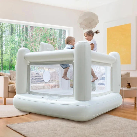 Mini White PVC Toddler Kids Children Inflatable Bouncy House Small Indoor Baby Jumping Castles Birthday Inflatable Trampoline