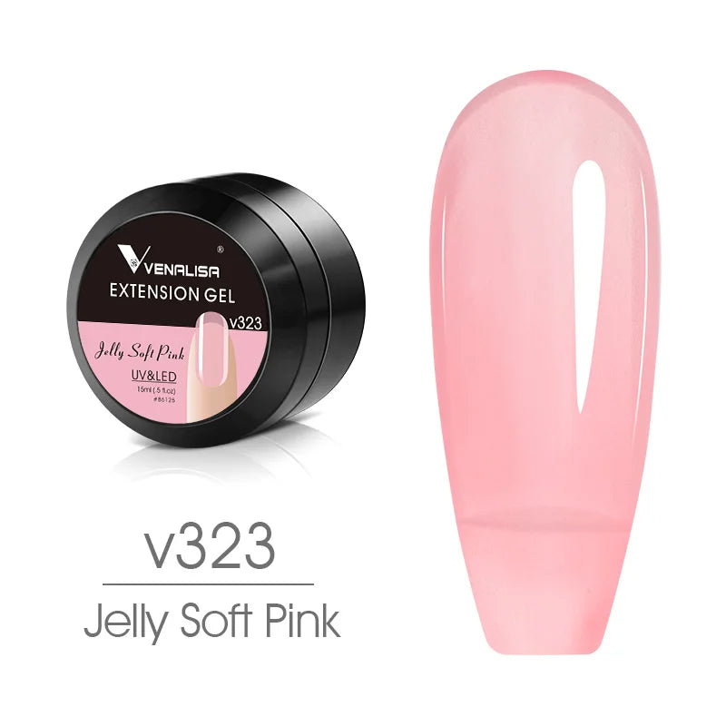 15ml UV Construction Gel Semi-transparent Builder Clear Jelly Pink Camouflage Venalisa Nail Building Extending Self Leveling Gel