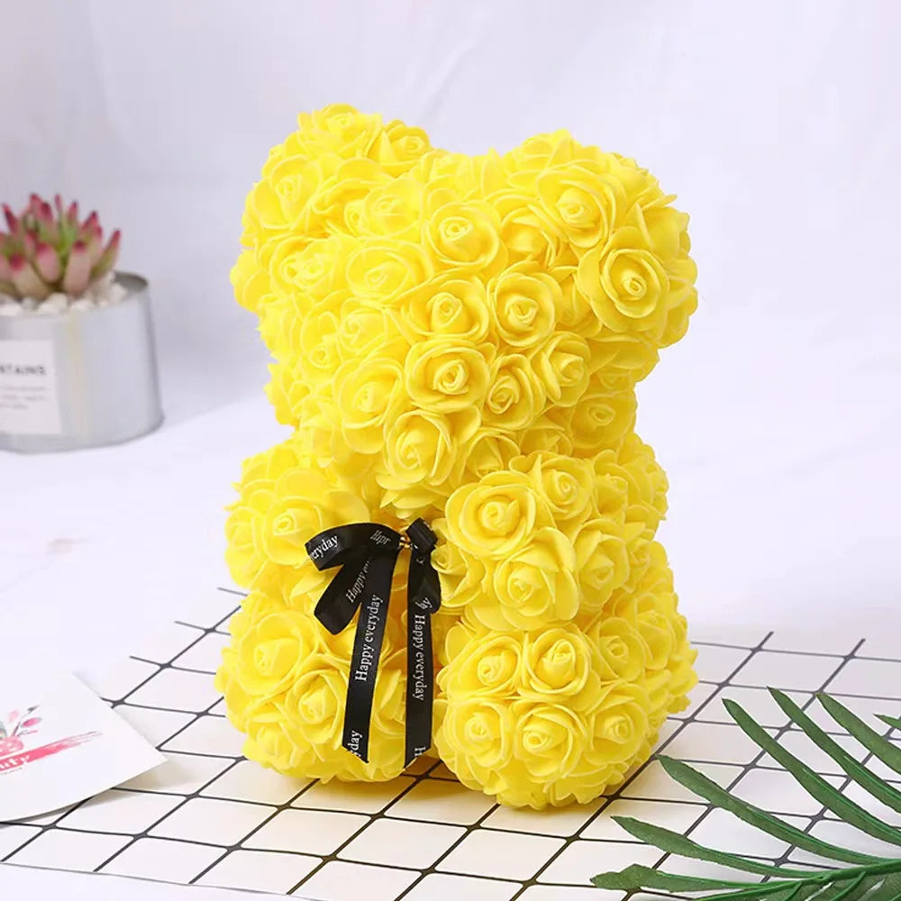 Teddy Bear Valentine's Day Gift Creative Rose Bear Gift PE Flower Romantic foam Bear Christmas Decorative Gift Mother's Day