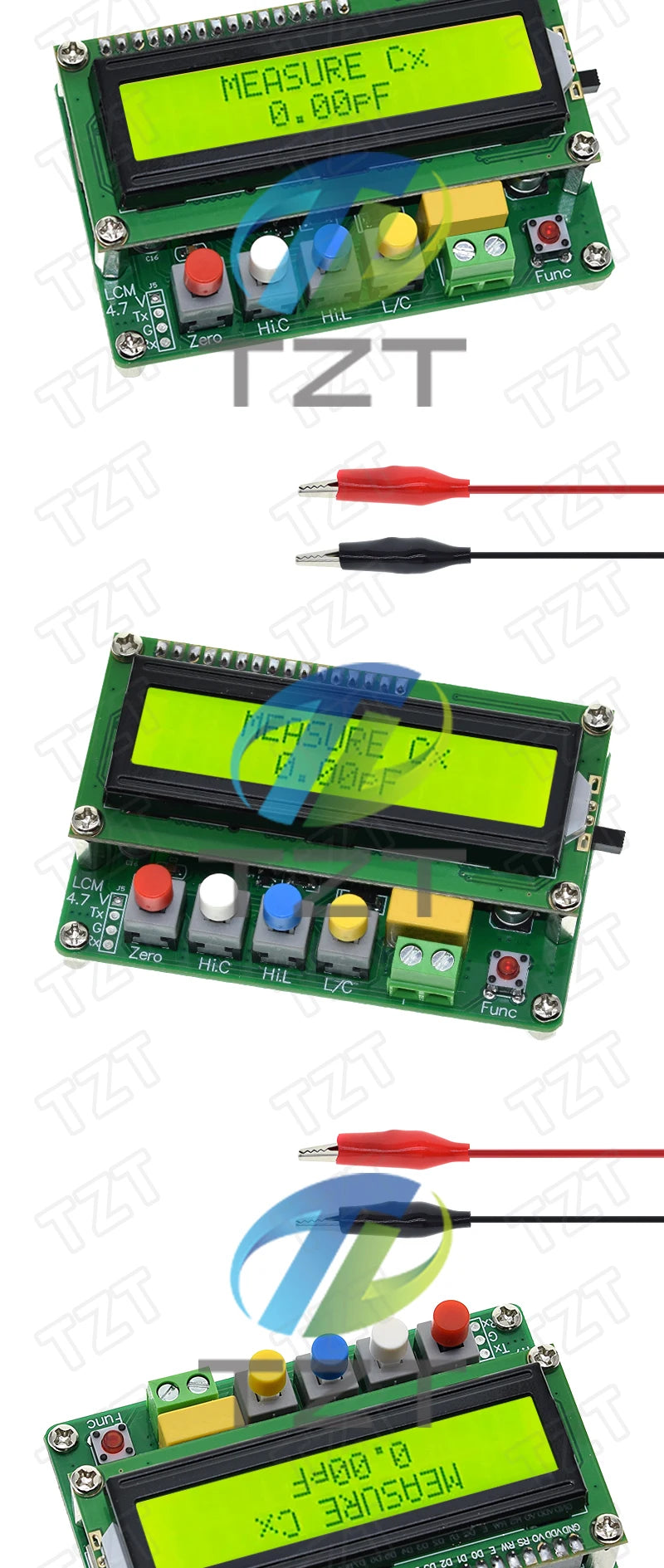 TZT LC-100A Digital LCD Capacitance Inductance Meter LC Meter 1pF-100mF 1uH-100H LCD Display High Precision Fully functional