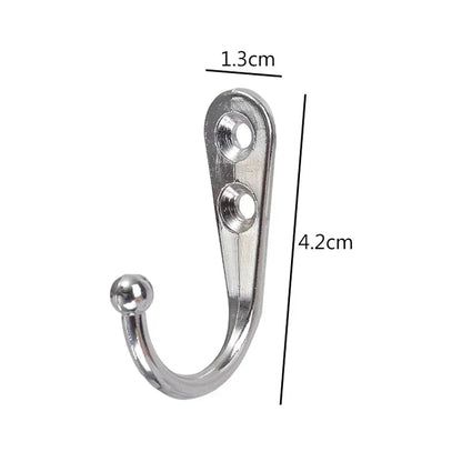 10Set Alloy Hooks with Screws Wall Mounted Hanging Hangers for Coat Towel Bags Caps Hook Kitchen Bathroom Storage Rack Holders