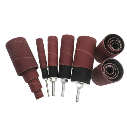 20pcs Spindle Sander Drum Kit Sanding Belt Rubber Mandrels Spindle +Sanding Sleeves with Case, for Woodworking Drill Rotary Tool