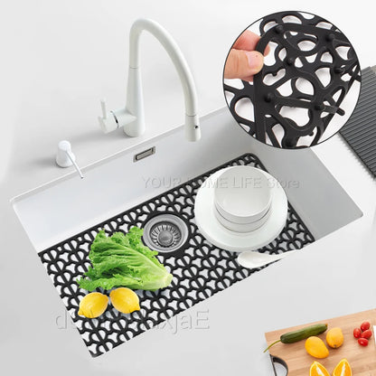 Silicone Sink Mat-Protectors for Kitchen Sink with Drain,Kitchen Sink Grid,Non-Slip Heat-Resistant Sink Mat for Bottom of sink