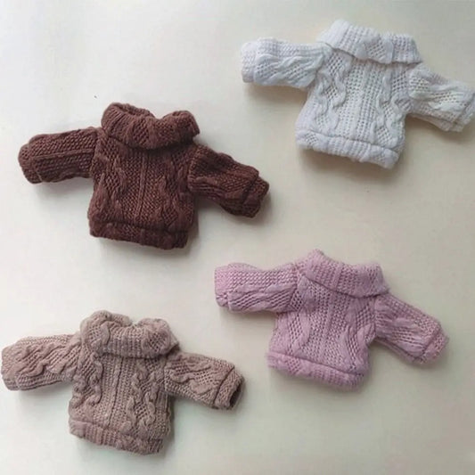 1/11 1/12 OB11 Doll Sweater Mini Knitted Sweater Kids DIY Handmade Top Casual Dress Multicolored Dressing Clothes Doll Accessory