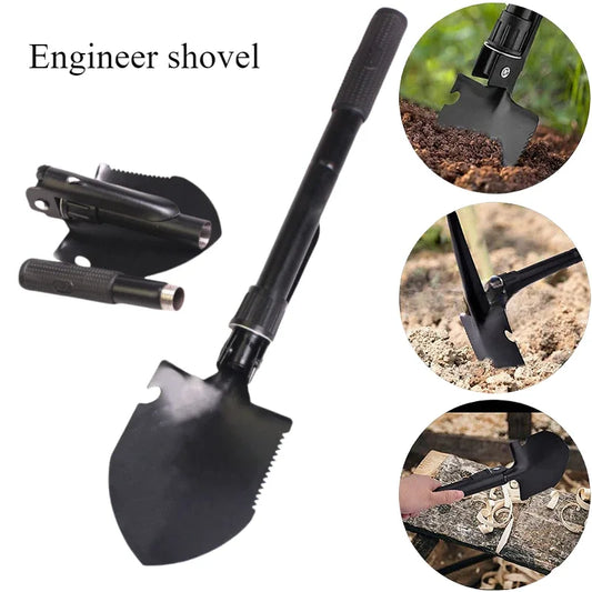 1PC Engineer Shovel Military Shovel Outdoor Multifunctional Folding Military Vehicle Camping Fishing  Pickaxe