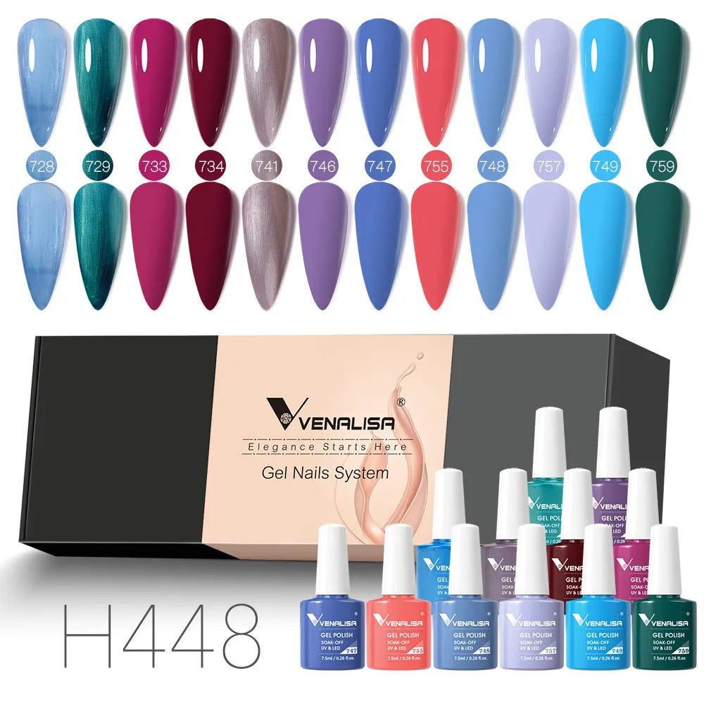 Venalisa Nail Gel Polish Kit Christmas Gift Winter Color Collection Semi Permanent New Learner Nude Pink Nail Varnish Set