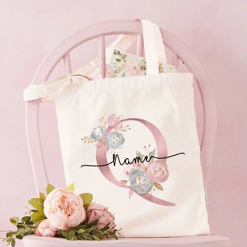 Personalized Bridesmaid Tote Bags Maid of Honor Custom Name  Handbag Bridal Bachelorette Party Gifts Bride Wedding Shoulder Bag