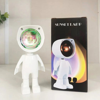 LED Astronaut Sunset Light Rainbow Projection Night Light USB Charging Touch Control for Bedroom and Game Room Decoration