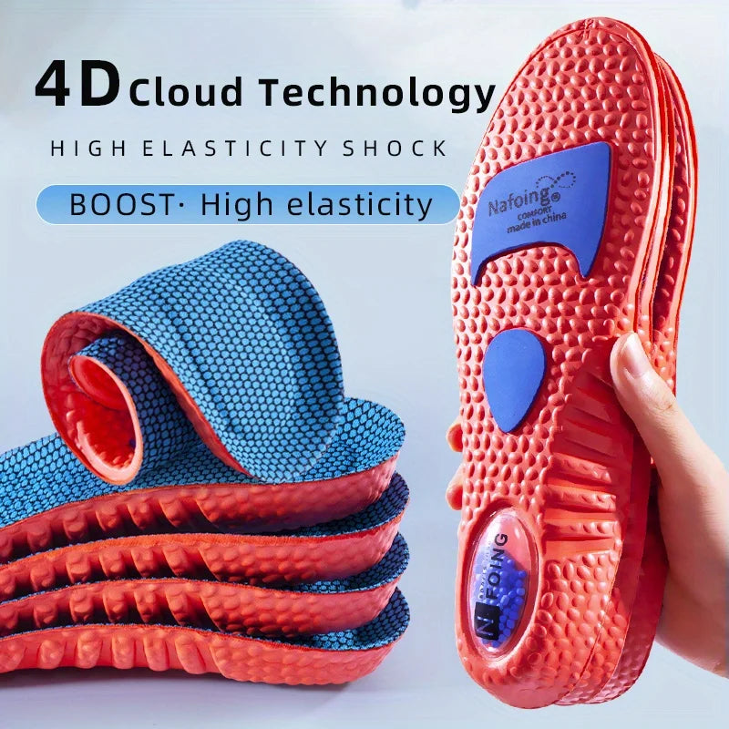 Upgrade Sports Shock Absorption Insole PU Memory Foam Breathable Arch Support Orthopedic Shoes Pad Men Women Soles