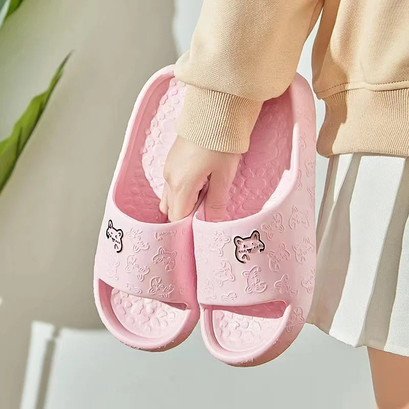 Women Summer EVA Slippers Indoor Home Bath Non Slip Soft Wide Comfort Couple Slippers Unisex Outdoor Beach Flip Flops Men Slides