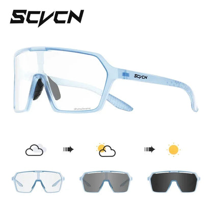 SCVCN Color Photochromic Cycling Glasses UV400 Sunglasses for Men Women Driving Glasses MTB Road Bike Sport Eyewear Running