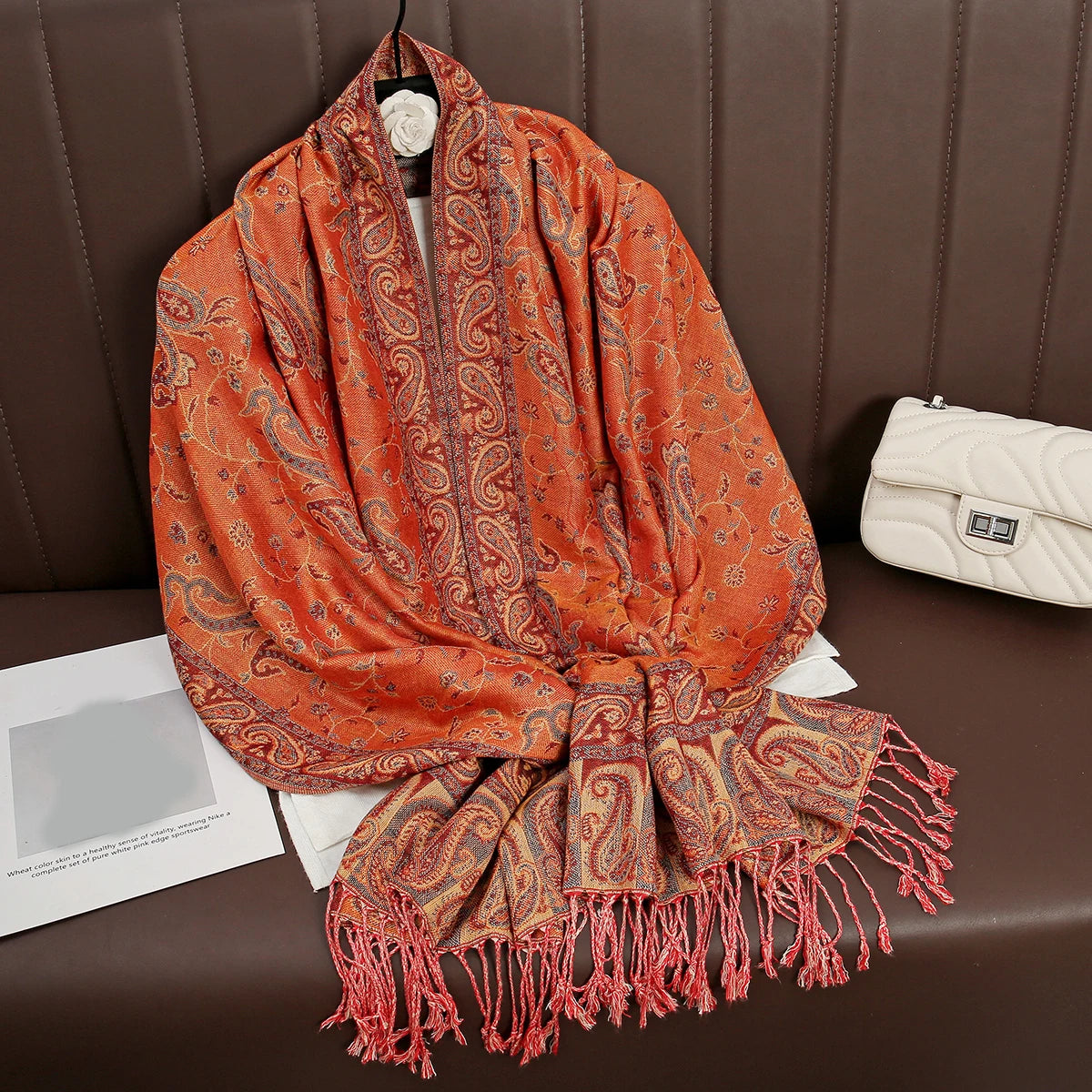 Tassel Blanket Design Thick Pashmina New Winter Warm Shawl Wrap Cashmere Scarf Women Neckerchief Poncho Stoles 2024