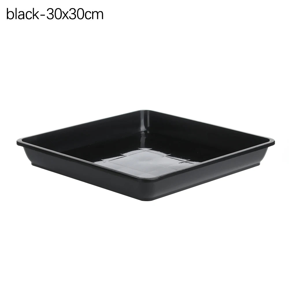 Hot 4/6/7/8/10 inch Plastic Plant Pot Saucer Drip Trays Saucers Indoor Outdoor Heavy Duty Square Flower Pot Brown/White/Black