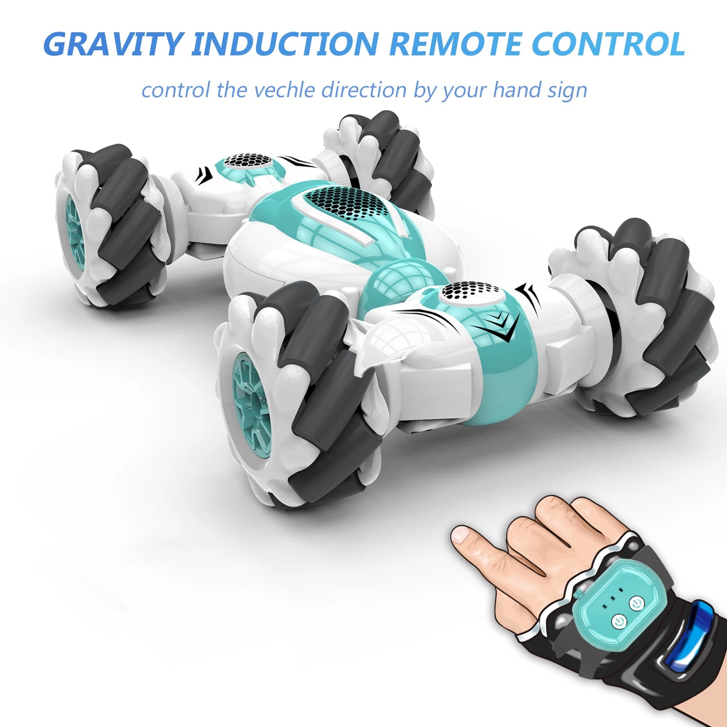 S-012 RC Stunt Car Remote Control Watch Gesture Sensor Deformable Electric Toy Cars  2.4GHz 4WD Rotation kids Christmas  gifts