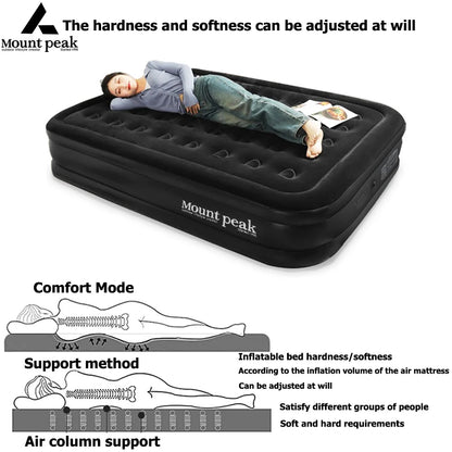 Interior Air Mattress Glamping Mats PVC Inflatable Sleeping Mattress Luxury 2 Person Camping Bed Mat Built-in Pump Thicken Mat