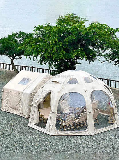 Octagonal Inflatable Tent Starry Circular Outdoor Camping Go Hike Round Circular cabin Polyester Cotton Inflatable Air Tent yurt