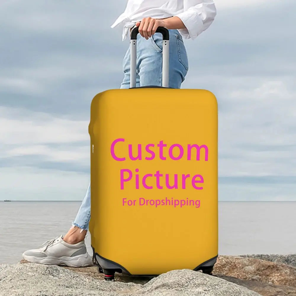 Custom Personalized Custom Photo Logo Luggage Cover Cute Customized DIY Print Suitcase Protector Covers Suit For 18-32 inch