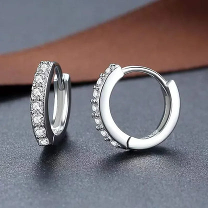 2024 925 Sterling Silver Glossy Hoop Earrings Gold Color Tiny Cartilage Piercing Small Earring Fine Jewelry Accessories