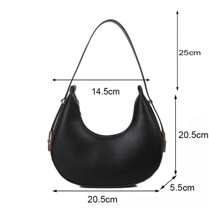 Fashion Luxury Design PU Leather Hobo Shoulder Bag Women Small Clutch Handbag Purse Female Underarm  Bag Travel Totes