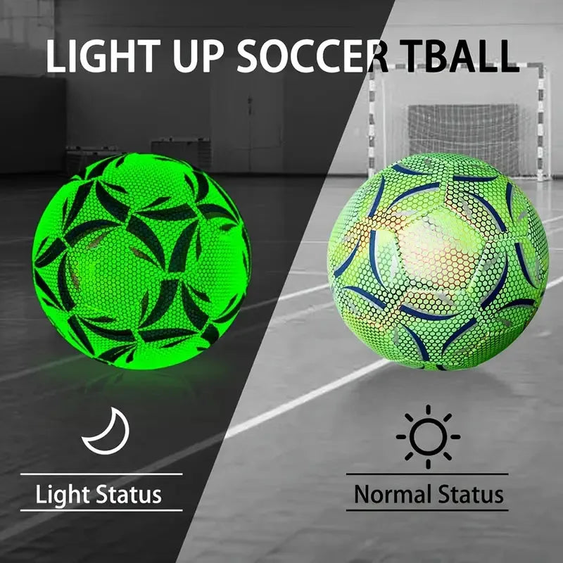 1pc Reflective Football LED Training Soccer Luminous Fluorescent Reflective Cool Luminous No. 5 Football For Adult