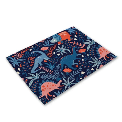 Cute Cartoon Dinosaur Place Mats mats For Children Kids Fabric Coaster Table Decoration Mat Kitchen Dining   Pads