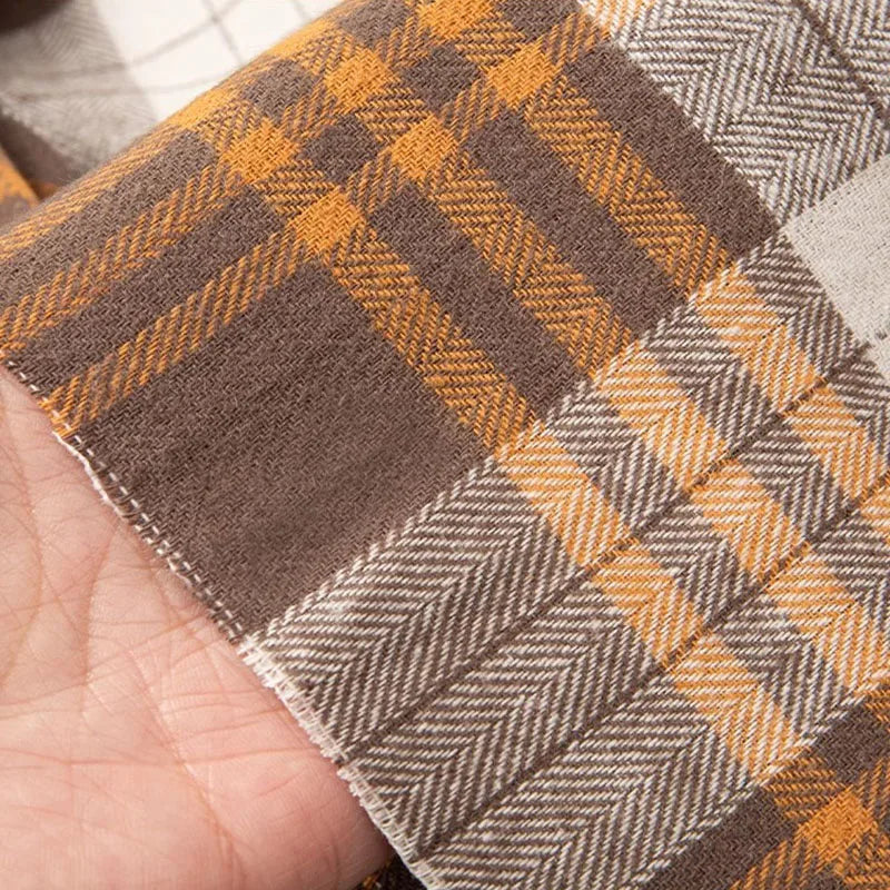 Soft Cotton Plaid Checker Fabric Brushed Flannel Grid Cloth Fabrics By The Half Meter For Shirt Dress Scraf DIY Sewing Clothing