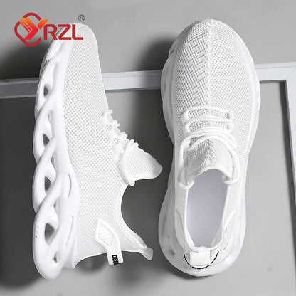 YRZL Men's Sneakers Summer Lightweight Mens Sports Shoes Mesh Breathable Shoes for Men Outdoor Platform Running Shoes