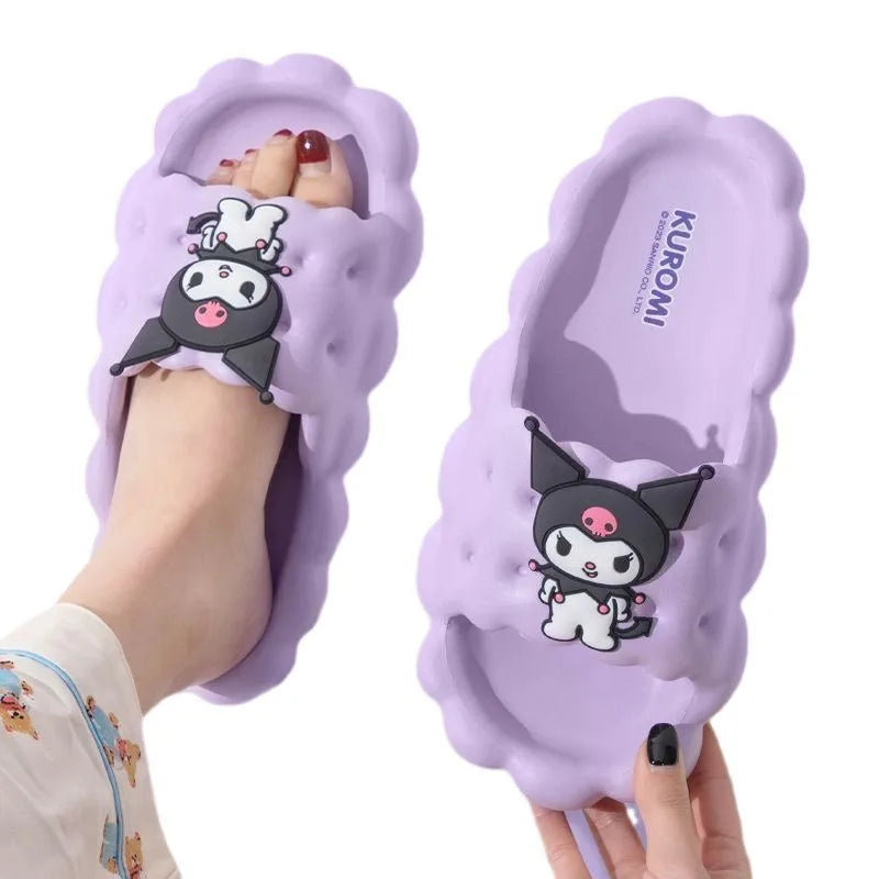 Sanrio Hello Kitty Anime Slippers Kuromi Women Indoor Slippers Comzy Anti-Slip House Flat Slipper Couples Slides Spring Summer