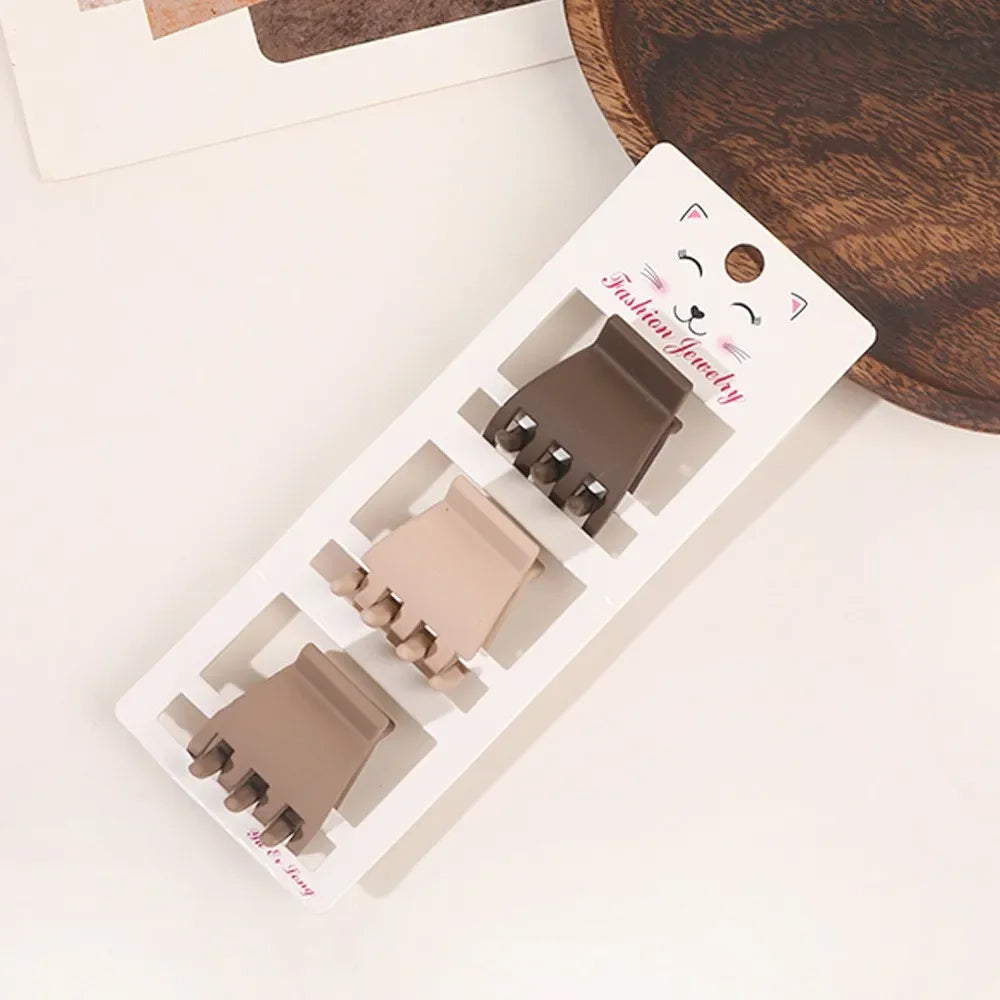 New Fashion Coffee Color Three-piece Set Frosted Geometric  Hairpin Hair Clip Barrettes for Women Girl Hair Accessorie Headwear