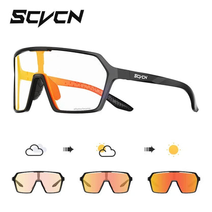 SCVCN Color Photochromic Cycling Glasses UV400 Sunglasses for Men Women Driving Glasses MTB Road Bike Sport Eyewear Running