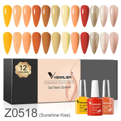 Venalisa Nail Gel Polish Kit Christmas Gift Winter Color Collection Semi Permanent New Learner Nude Pink Nail Varnish Set