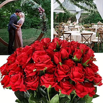 1/3/5Pcs Artificial Flowers Bouquet Flannel Fake Rose Flower Wedding Birthdays Home Table Christmas Decor Valentine's Day Gifts