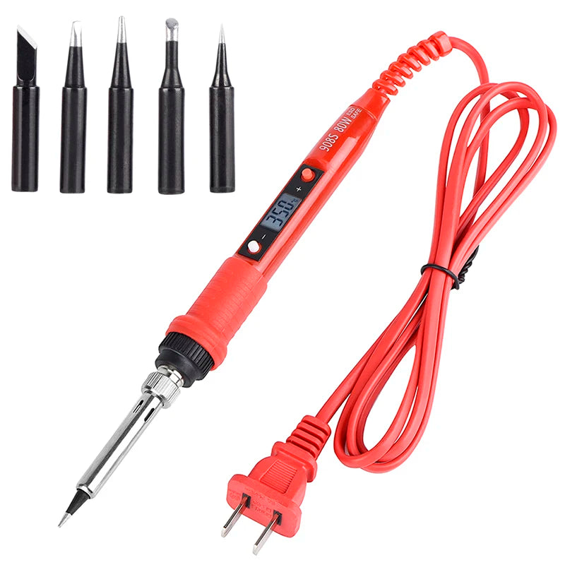 JCD Electric Soldering Iron Kit 80W LCD Digital Display Adjustable Temperature 220V/110V Solder Iron Welding Repair Tools 908S