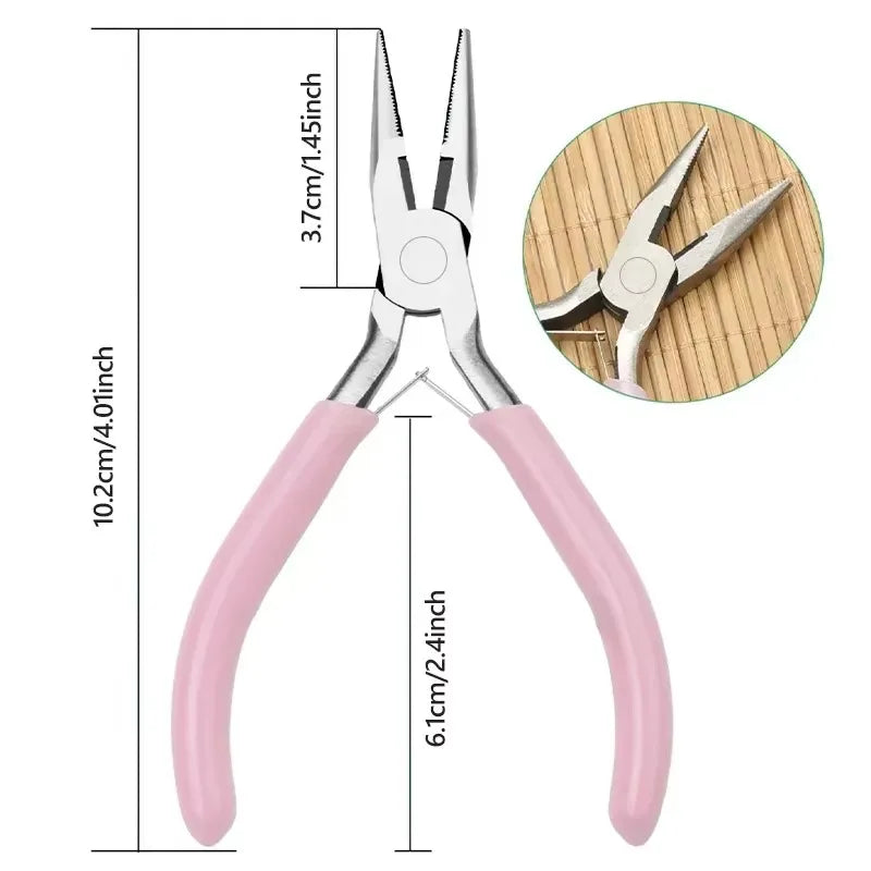 Mini DIY Jewelry Pliers 5" Handcraft with Needle Nose/Round Nose /Long Nose/Bent Nose /Zipper Pliers Linesman For Beading Toolss