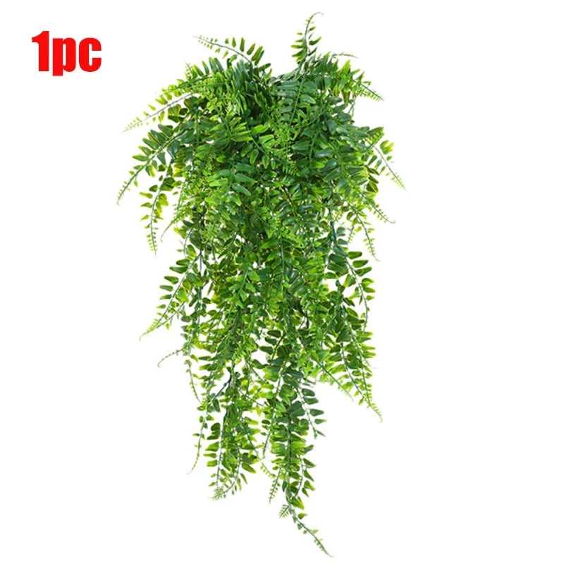 4pcs Persian Fern Leaves Artificial Plant Vine Home Garden Room Decor Hanging Fake Ivy Vine Grass Wedding Party Wall Home Decor