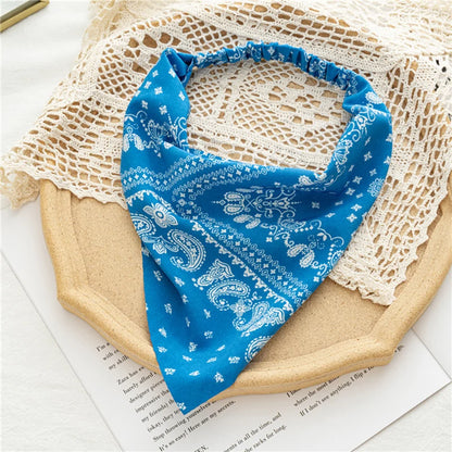 New Boho Triangle Bandanas Cotton Floral Print Elastic Hair Bands Headband Hairband Scrunchies Hair Scraf Girls Hair Accessories