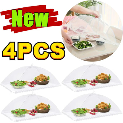 4-1PC Food Covers Mesh Foldable Kitchen Anti Fly Mosquito Tent Dome Net Umbrella Picnic Protect Dish Cover Kitchen Accessories