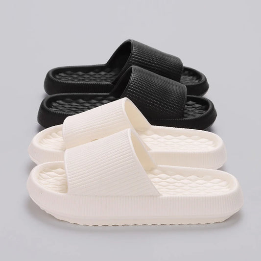 Eva Thick Platform Cloud Slippers Women Soft Sole Pillow Slides 2024 Summer Beach Sandals Woman Non Slip Bathroom Home Shoes